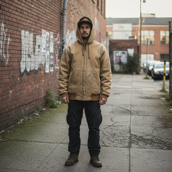 Vintage Baggy Carhartt Duck Canvas Streetwear Jacket L/XL Distressed Work Grunge - Picture 4 of 11